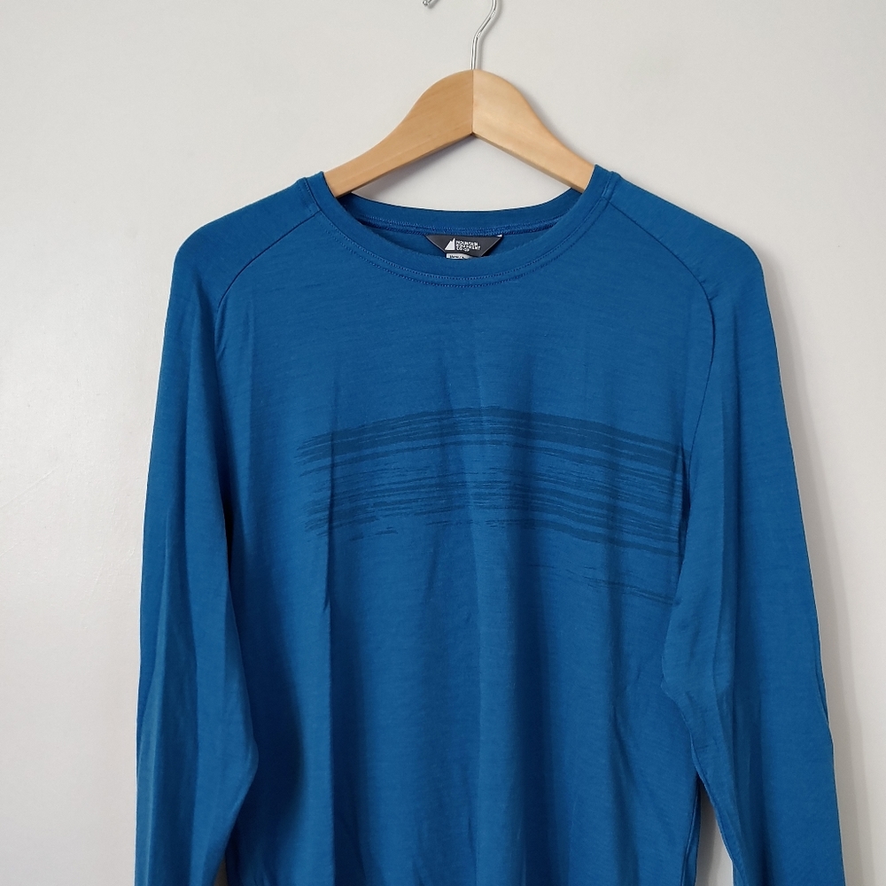 Mec Merino Wool Long Sleeve Tee Top Size Medium Blue